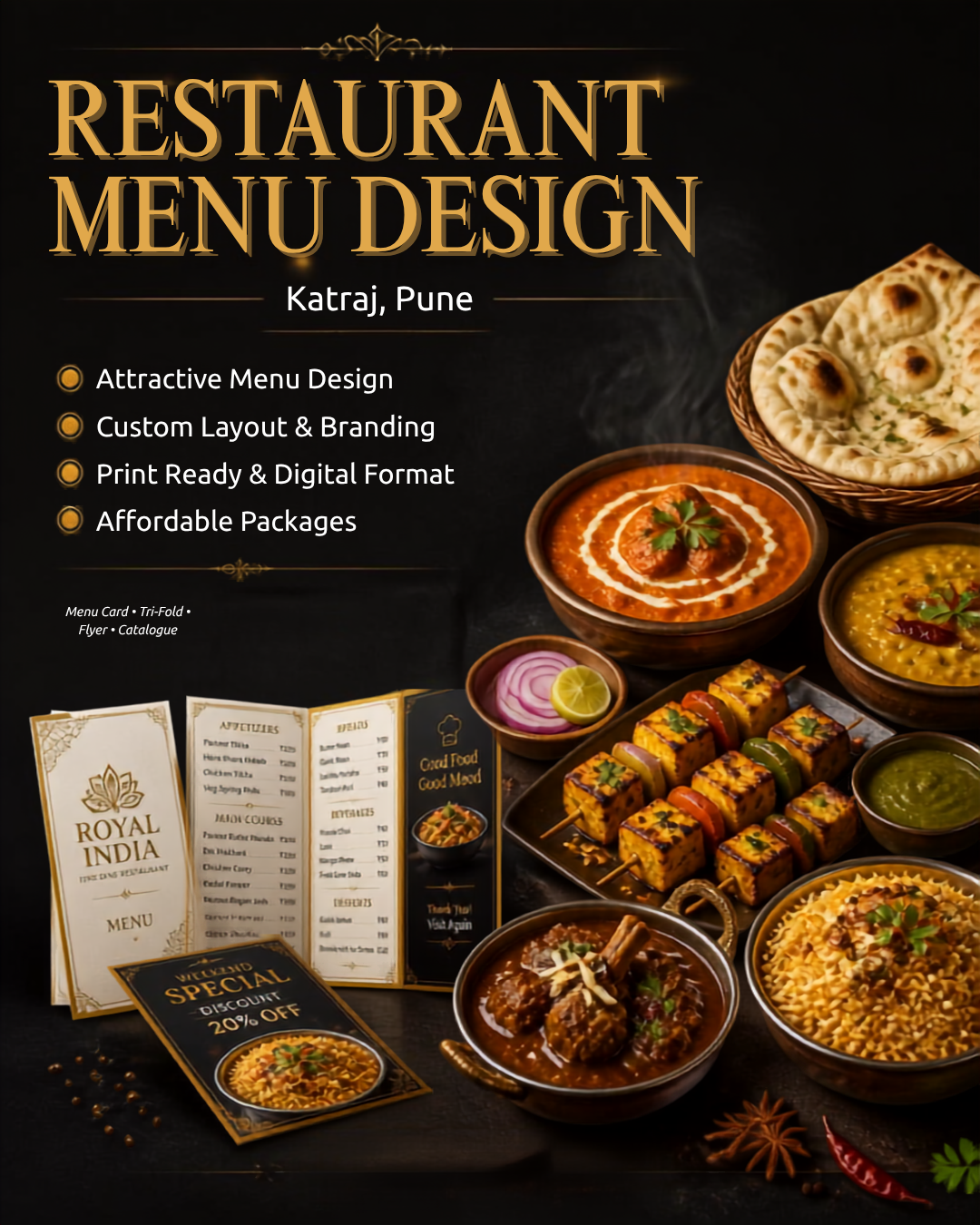 restaurant menu design service – katraj